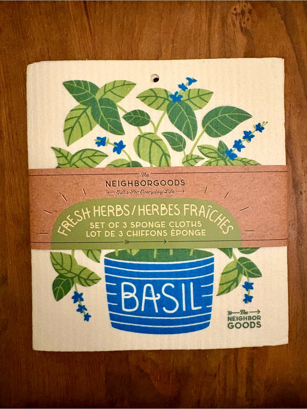 THE NEIGHBORGOODS Set of 3 Sponge Cloths (Fresh Herbs) - NWT